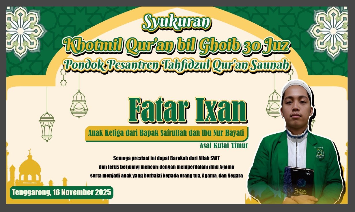 Syukuran Khotmil Qur’an bil Ghoib 30 Juz Fatar Ixan
